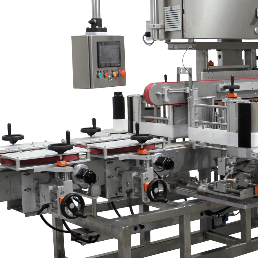 Front and back labeling machine