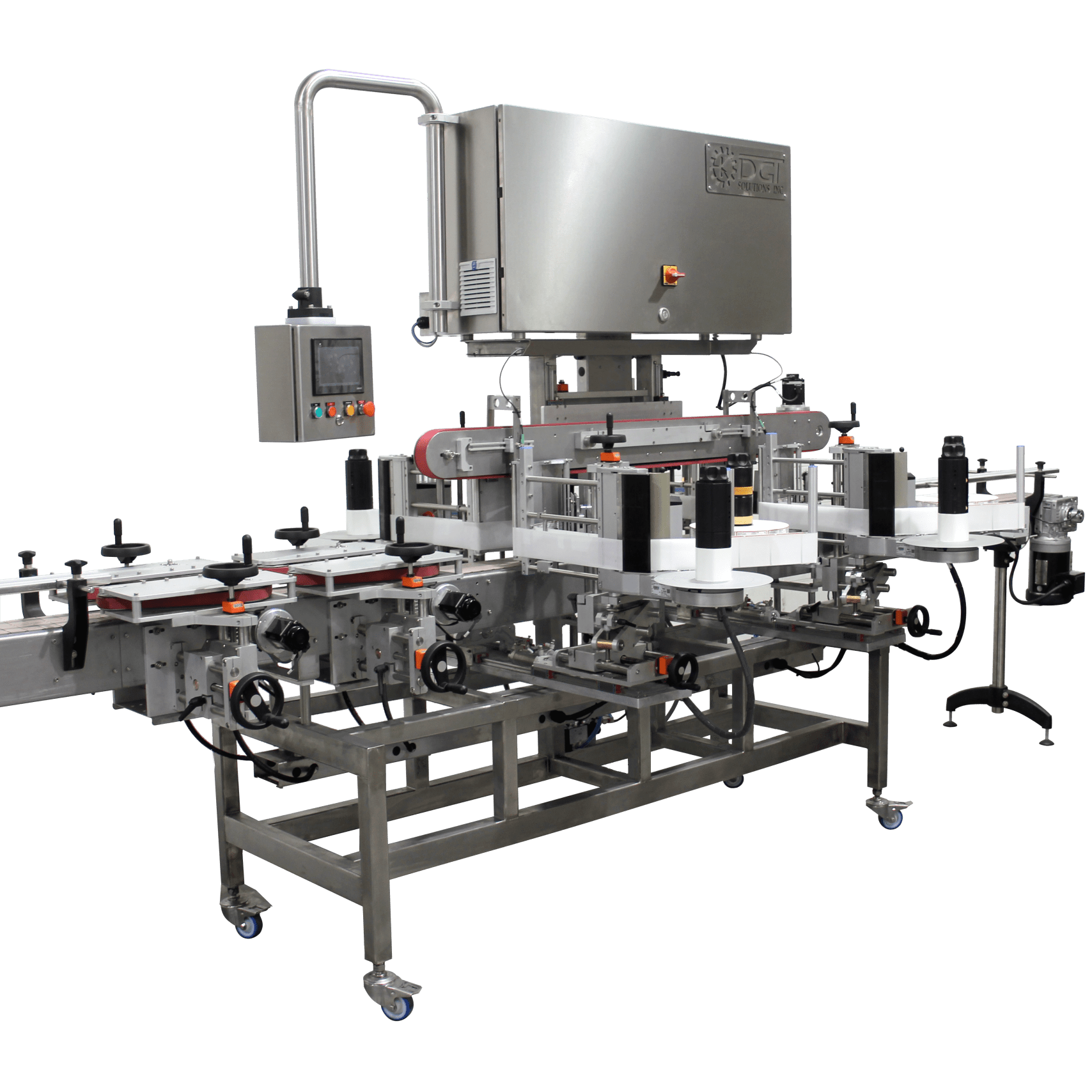 Front and back labeling machine