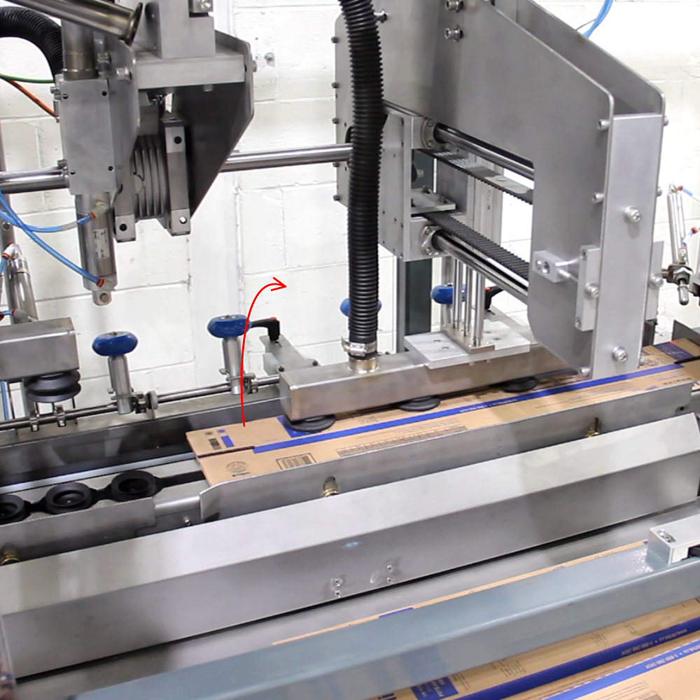 Cartoner for forming long double-wall cartons with automatic bottom stapling
