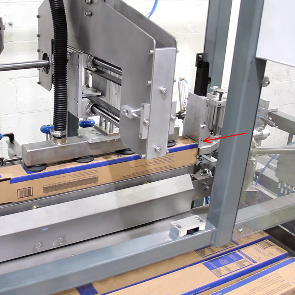 Cartoner for erecting long double-wall cartons with automatic bottom stapling