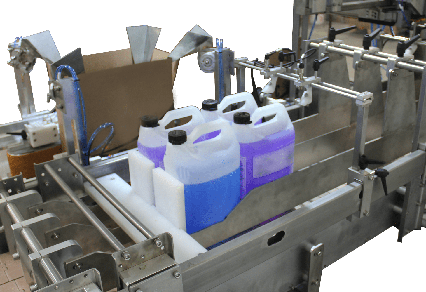 Automatic pick & place case packer for gallon type containers