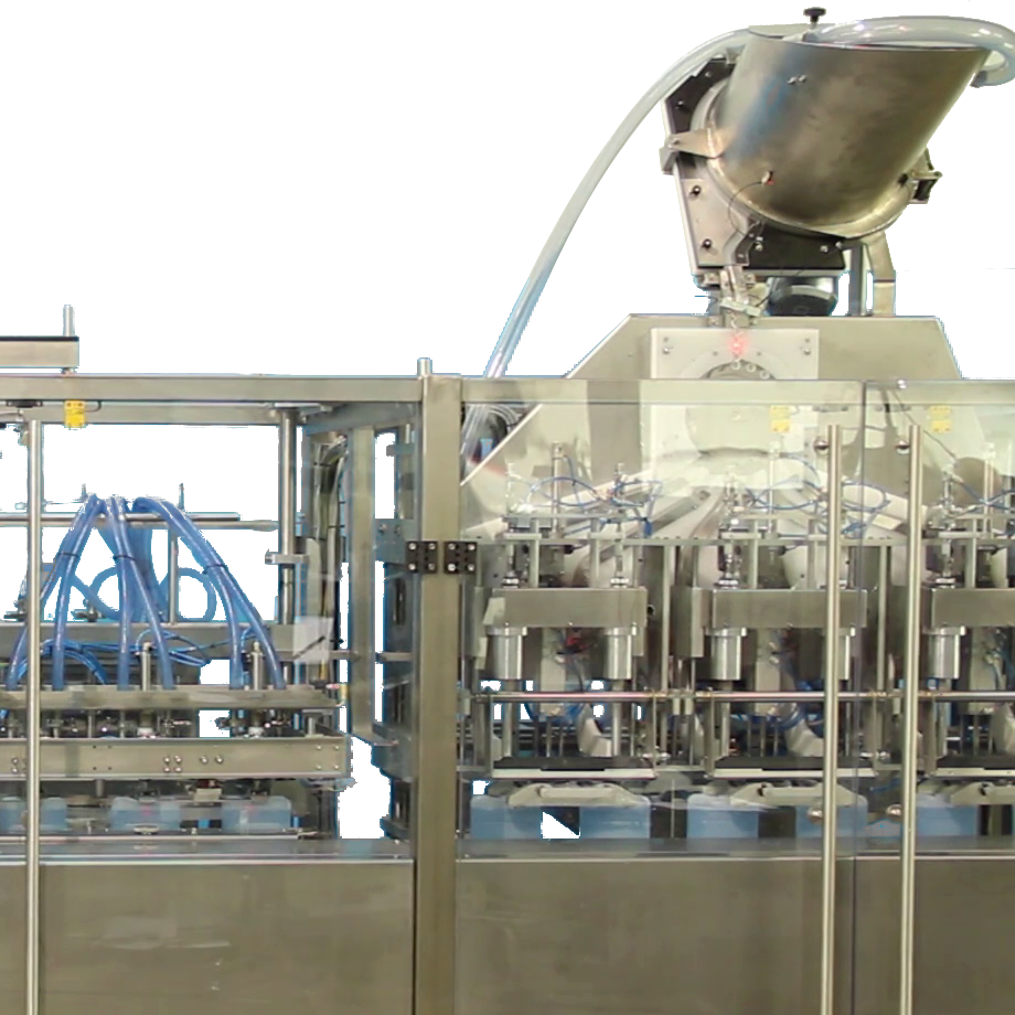 Automatic inline multihead capping machine